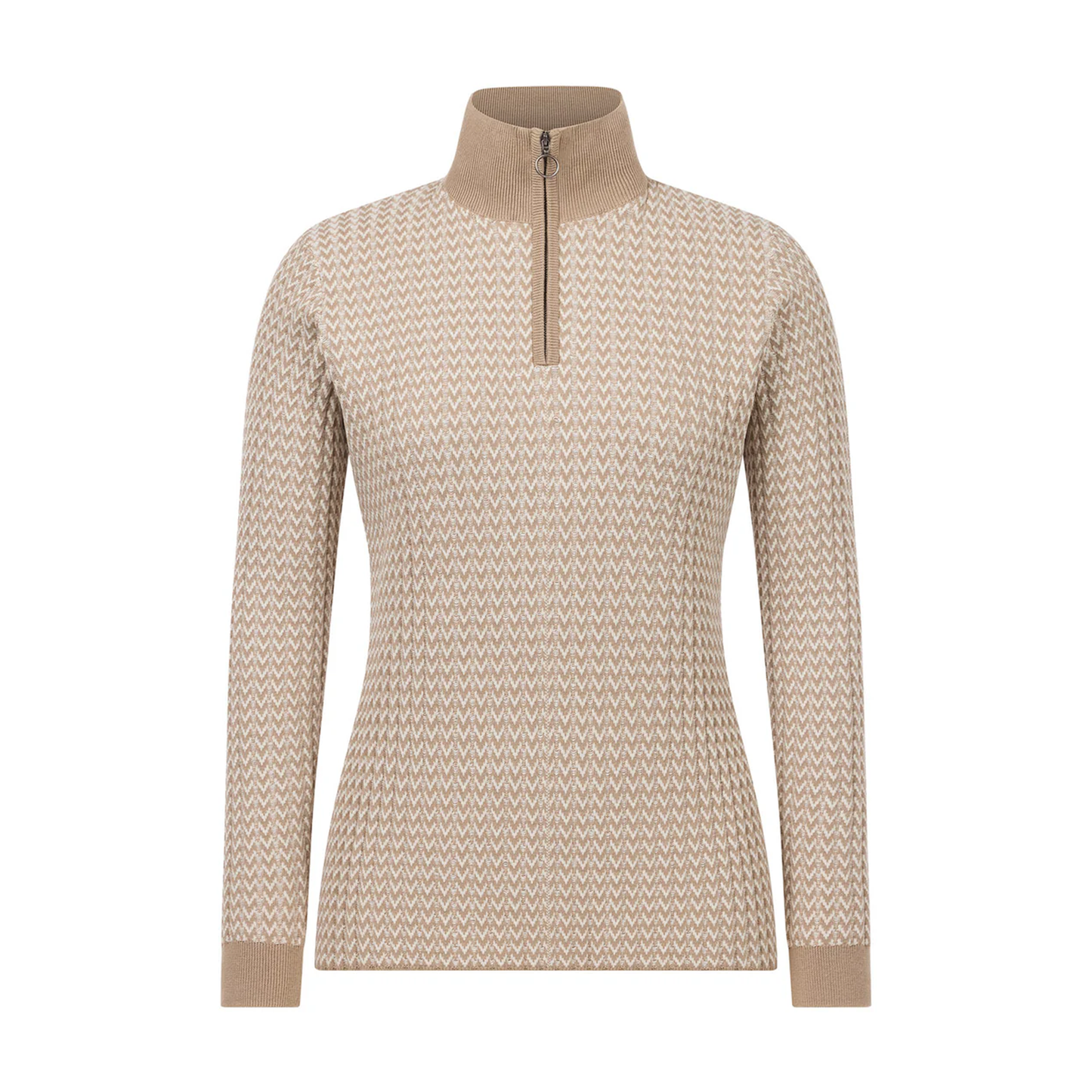 Quarter Zip Herringbone Sweater