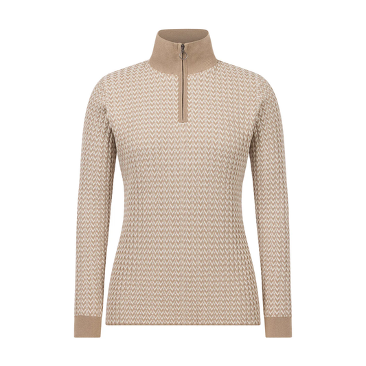 Quarter Zip Herringbone Sweater